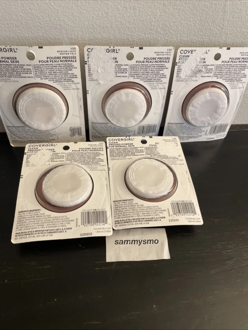 Covergirl Clean Pressed Powder 135 Medium Light, x5 with talc SEE DESCRIPTION